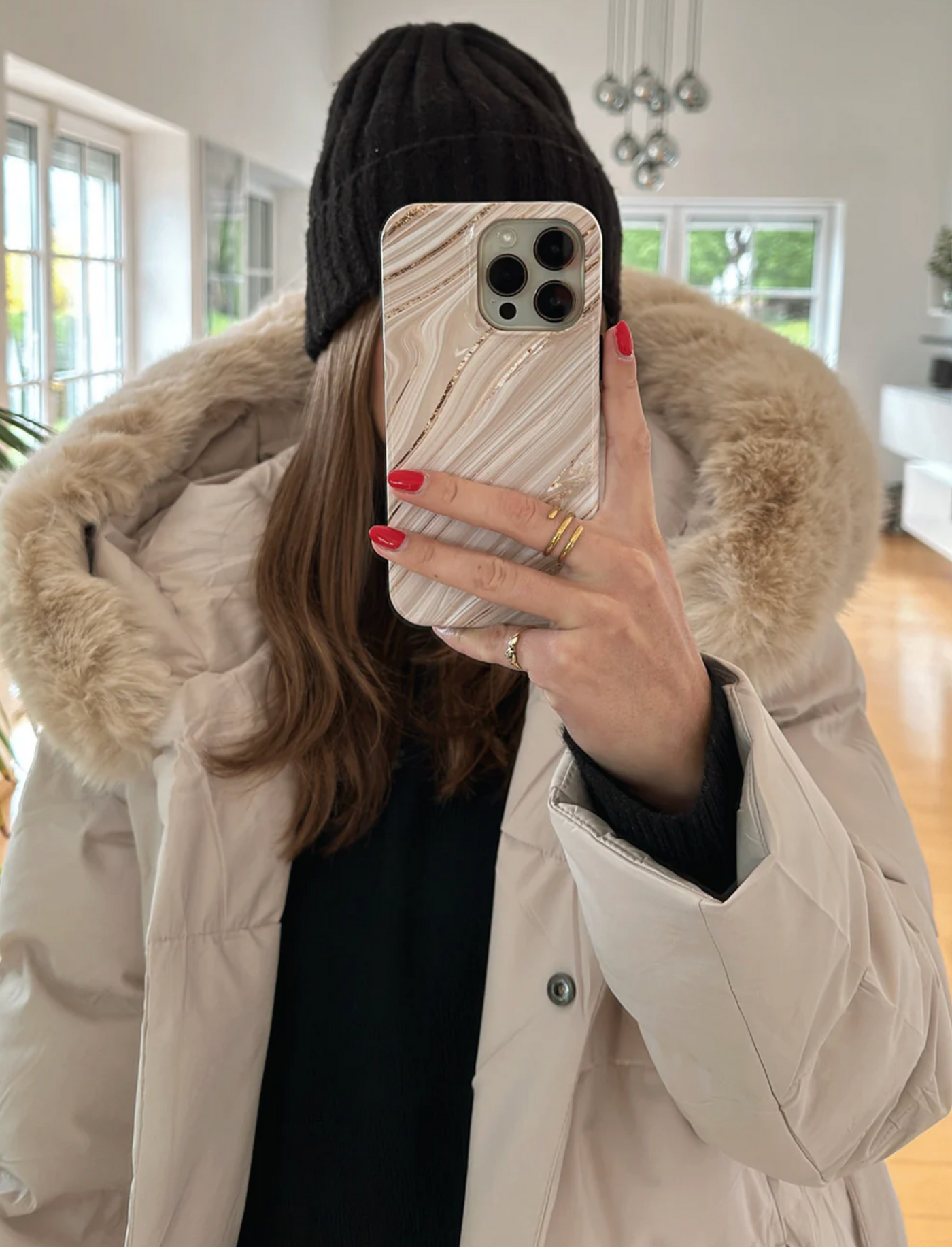 Langer Warmer Parka Schwarz - Nora