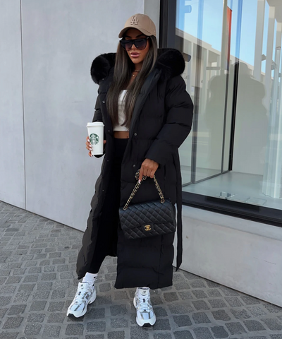 Langer Warmer Parka Schwarz - Nora