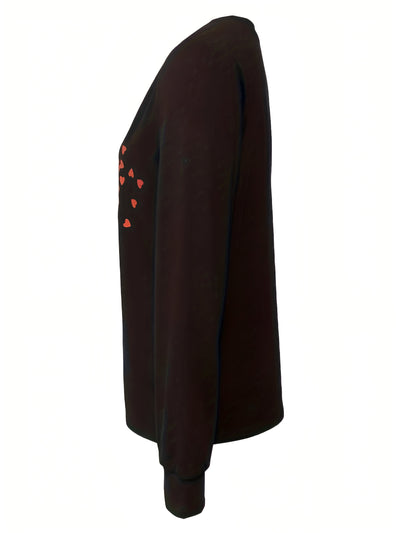 Iva | Herzbedrucktes Langarm-Top