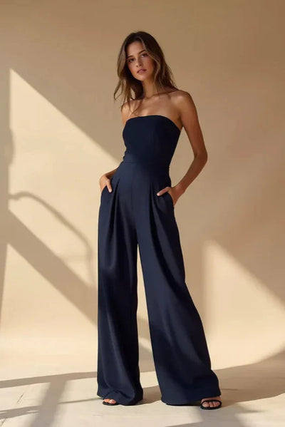Constanze | Trägerloser Jumpsuit mit weitem Bein