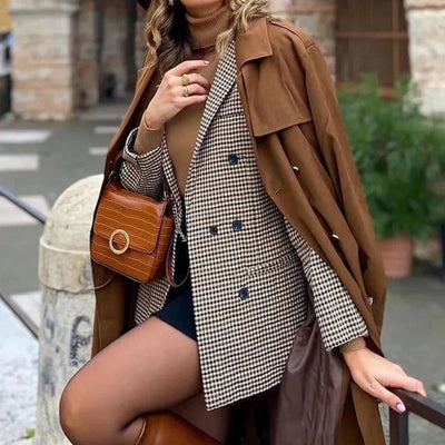 Maßgeschneiderter Blazer mit Karomuster für Frauen