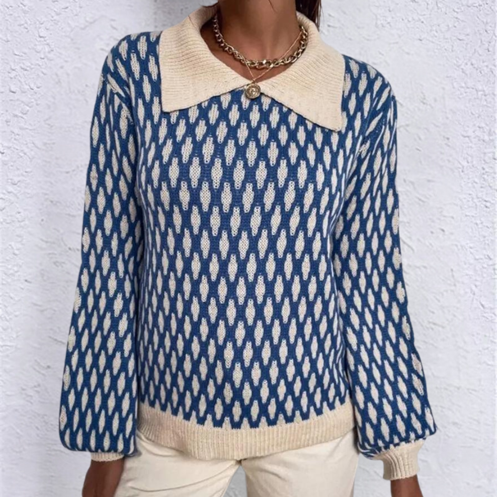 Modischer Kragenpullover für Frauen