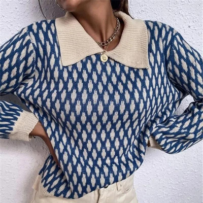 Modischer Kragenpullover für Frauen