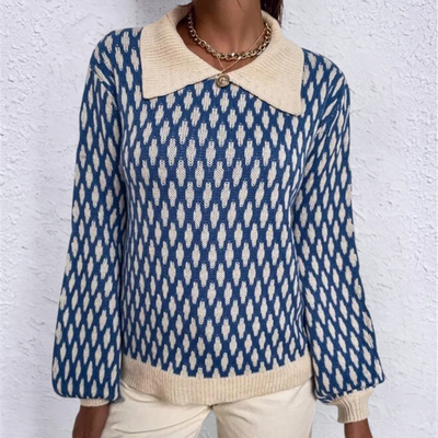 Modischer Kragenpullover für Frauen