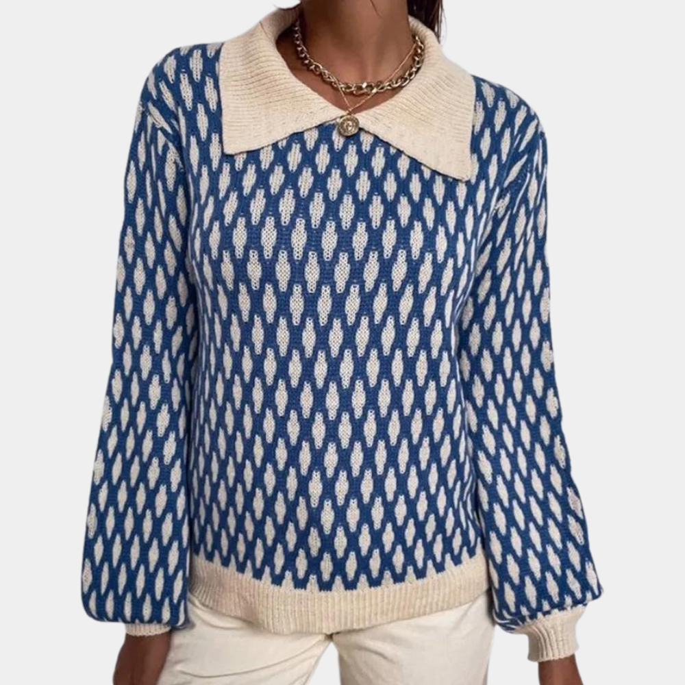 Modischer Kragenpullover für Frauen