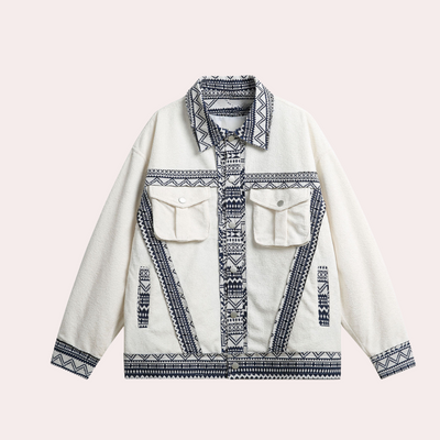 Modische Patchwork-Jacke für Damen