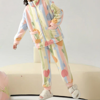 Weiches Plüsch-Pyjama-Set für Frauen