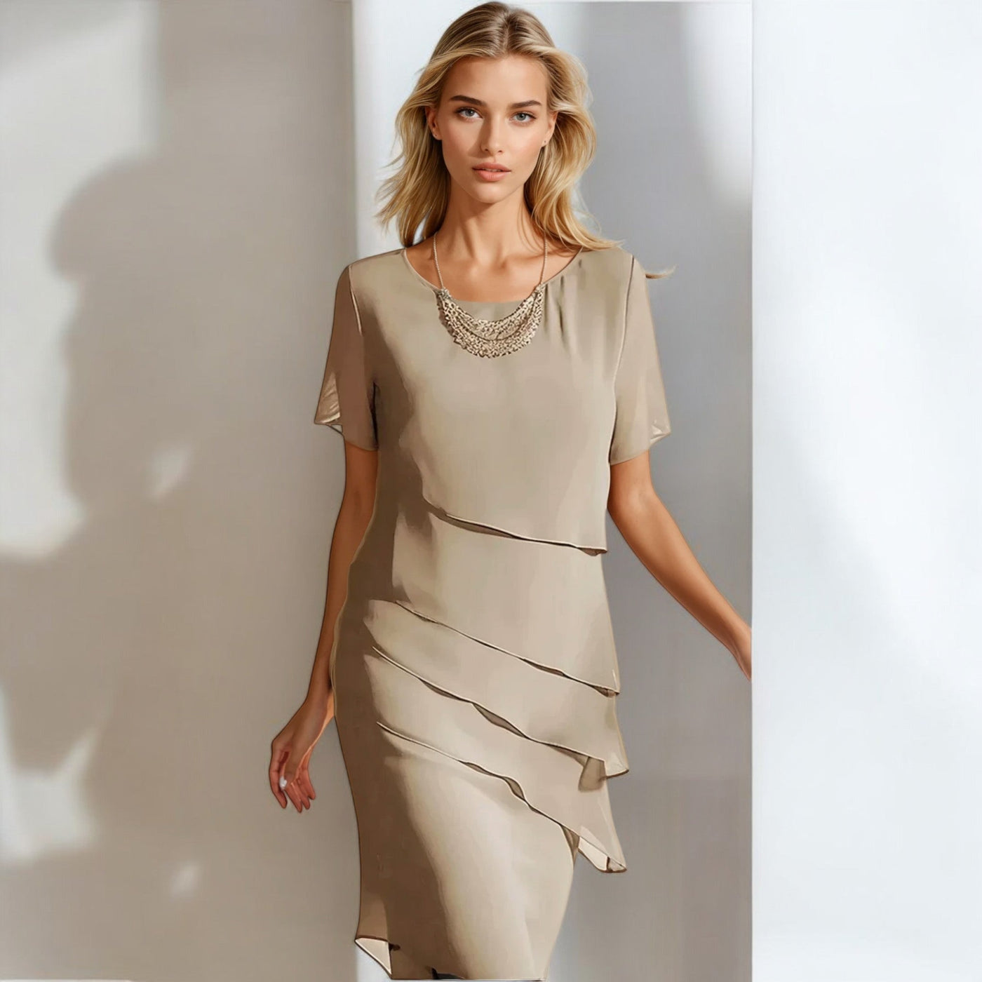 Elegantes Damen Chiffon Kleid