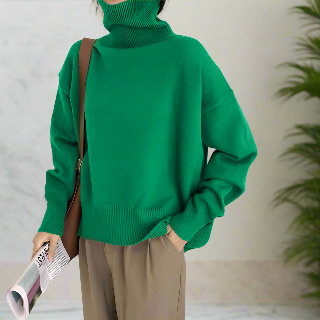 Warmer Damen Rollkragen-Pullover aus Strick | Weicher Winter-Pullover