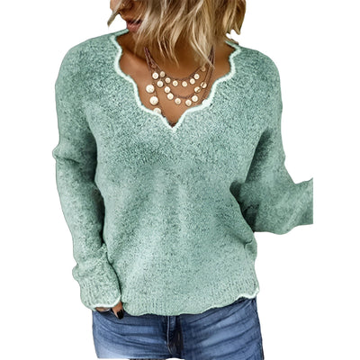 Natascha | Bequemer, schicker V-Ausschnitt Strickpullover