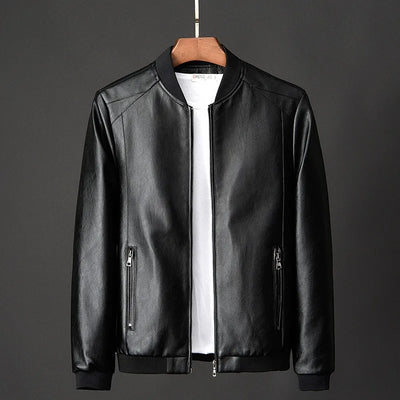 Herren Lederjacke Bomber Statement Stil