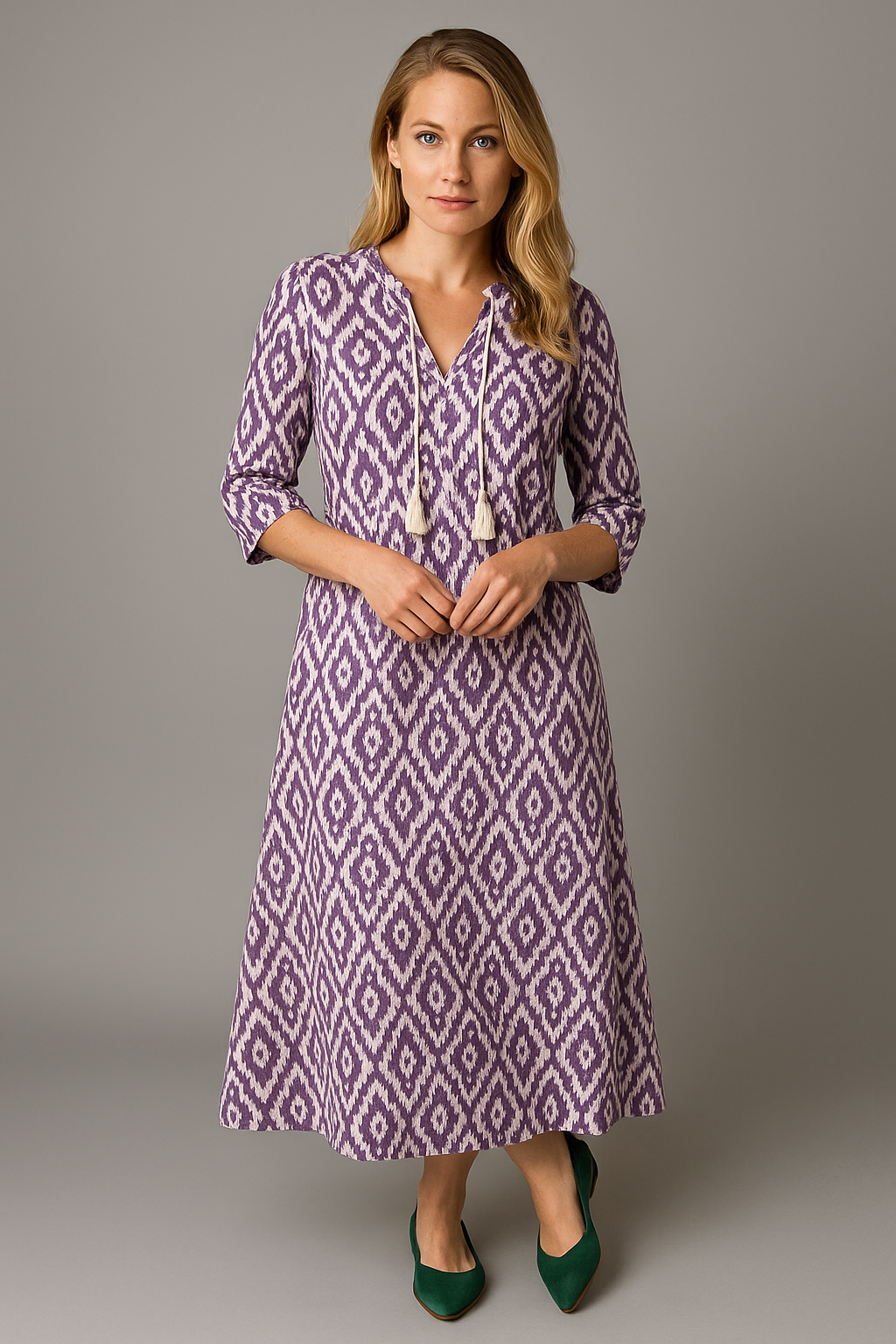 Celine| Figurfreundliches Damenkleid aus Premiumstoff  für Hochzeitsgast und besondere Anlässe