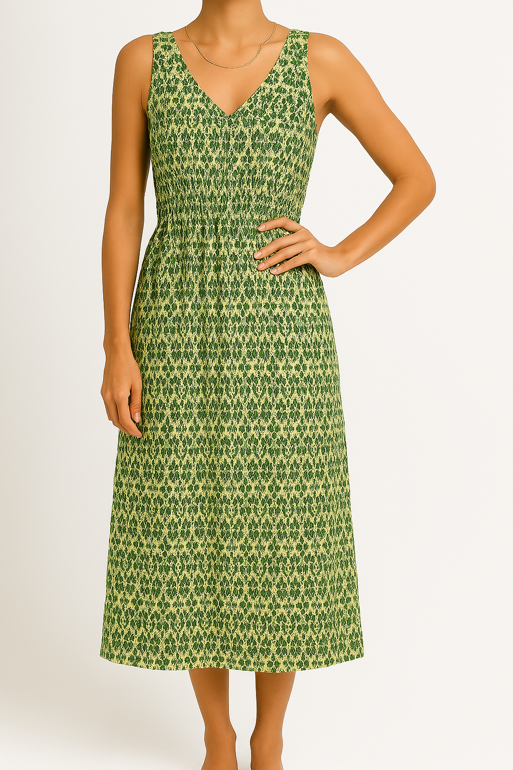 Damen Bohemian Print Sommer Midi Kleid - Árelía