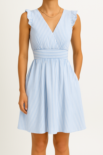 V-Ausschnitt Damen Sommer Midi Kleid - Lauga