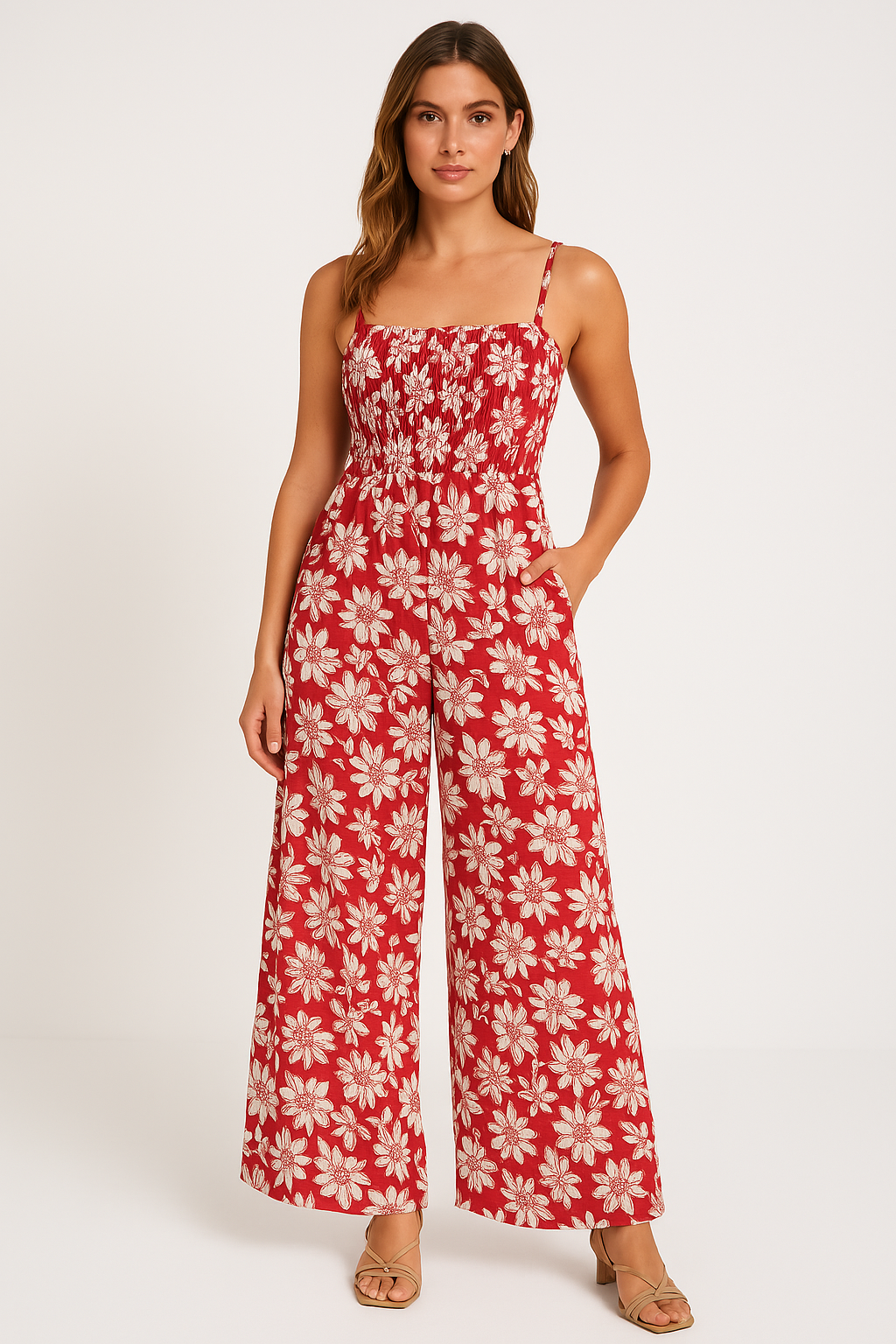 Festlich Mit Blumendruck Damen Jumpsuit - Thora