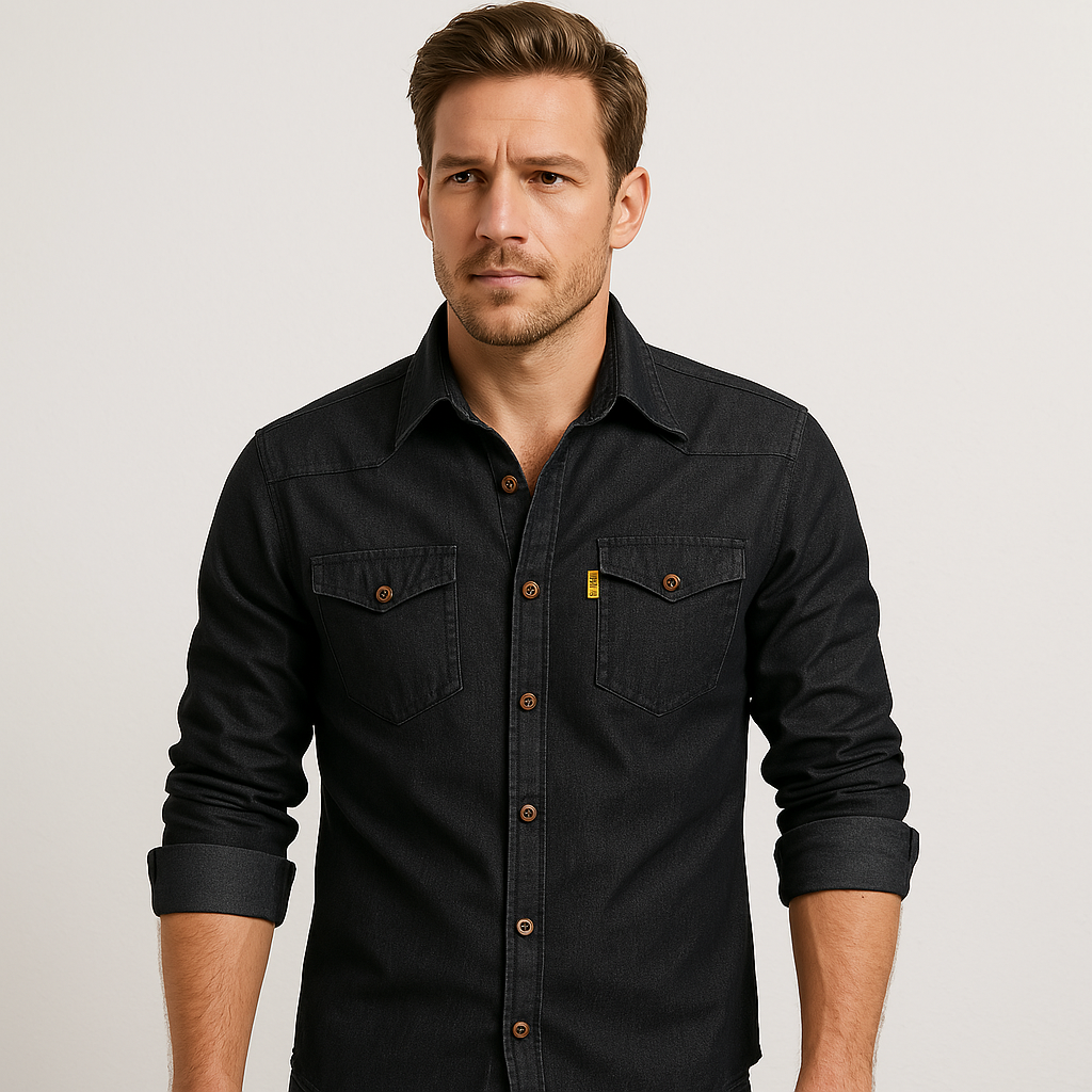 Nathanial – Baumwoll Jeans Hemd