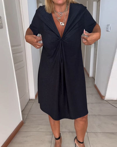 Elegantes Damen Midi-Kleid mit V-Ausschnitt - Festlich & Luftig