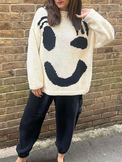 SMILE Stilvolle Winter Strickpullover