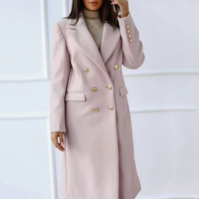 Eleganter Damenmantel - Figurbetont mit Taschen und Knöpfen