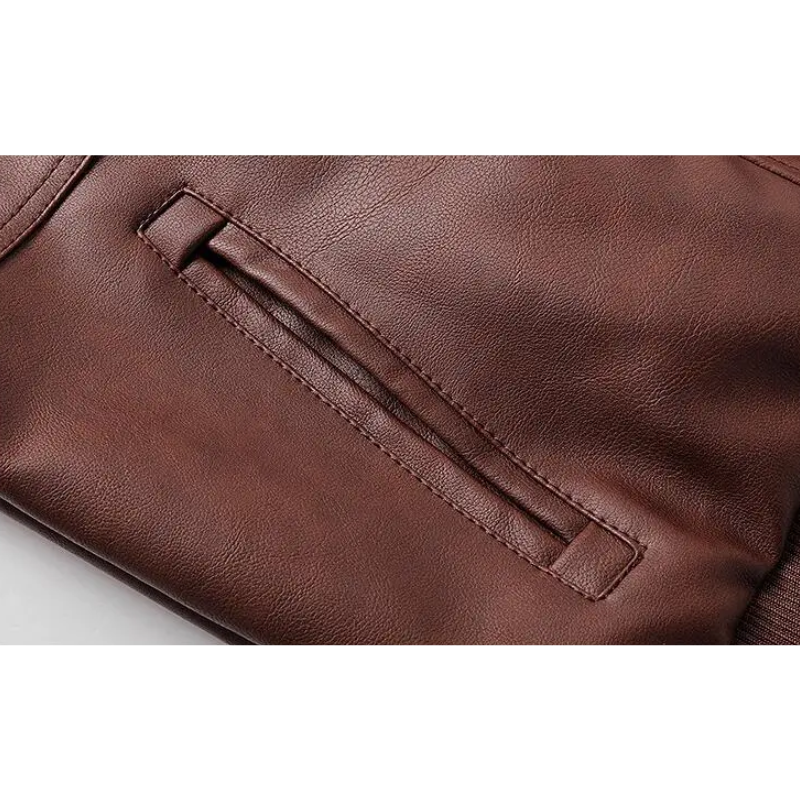 Herren Lederjacke - Stylisch mit abnehmbarer Kapuze und Details