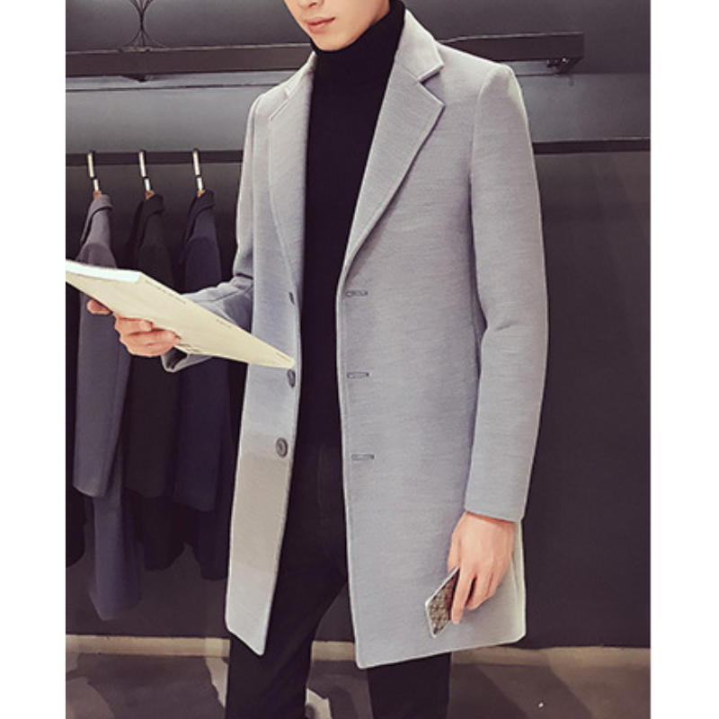 Herren Woll-Mantel Elegante Business Jacke - Büro und Freizeit