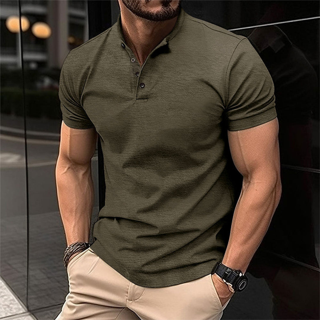 Herren Slim-Fit Poloshirt aus Baumwolle mit Knopfleiste