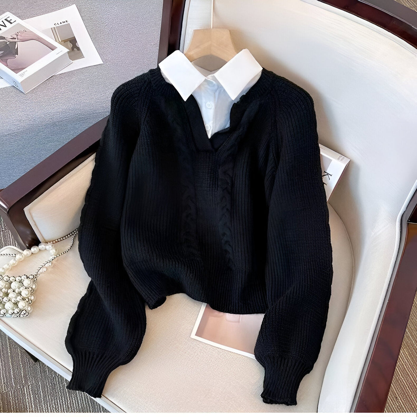 Wilhelmine | Japanische Lazy Retro Design mit zwei Pullover für Frauen
