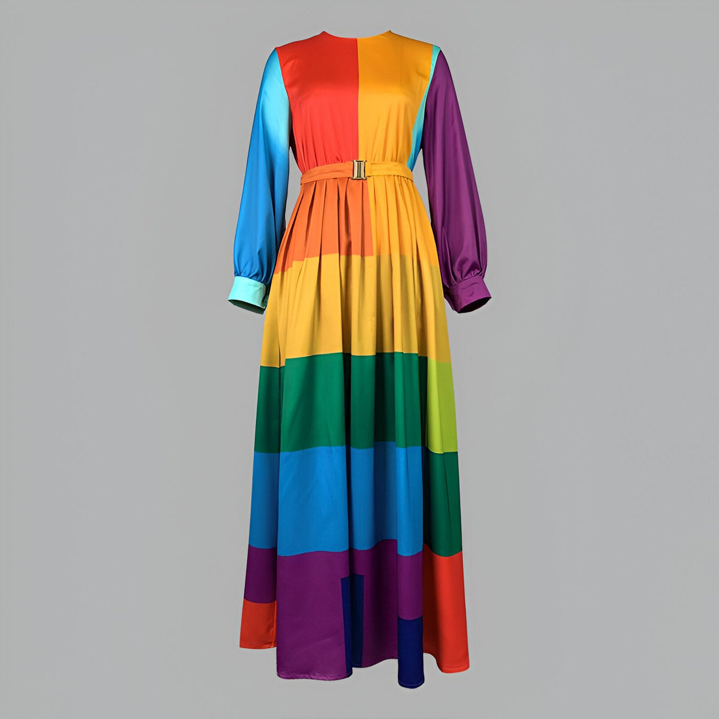 Susi | Mode O-Ausschnitt Langarm Plissee Kleid für Frauen