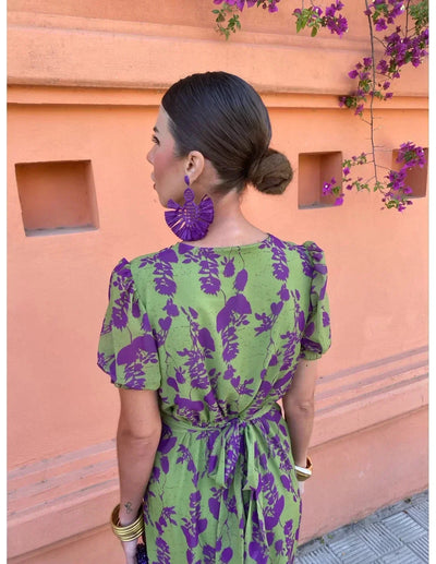 Ilona | Vintage Twist-Print Midi-Kleid