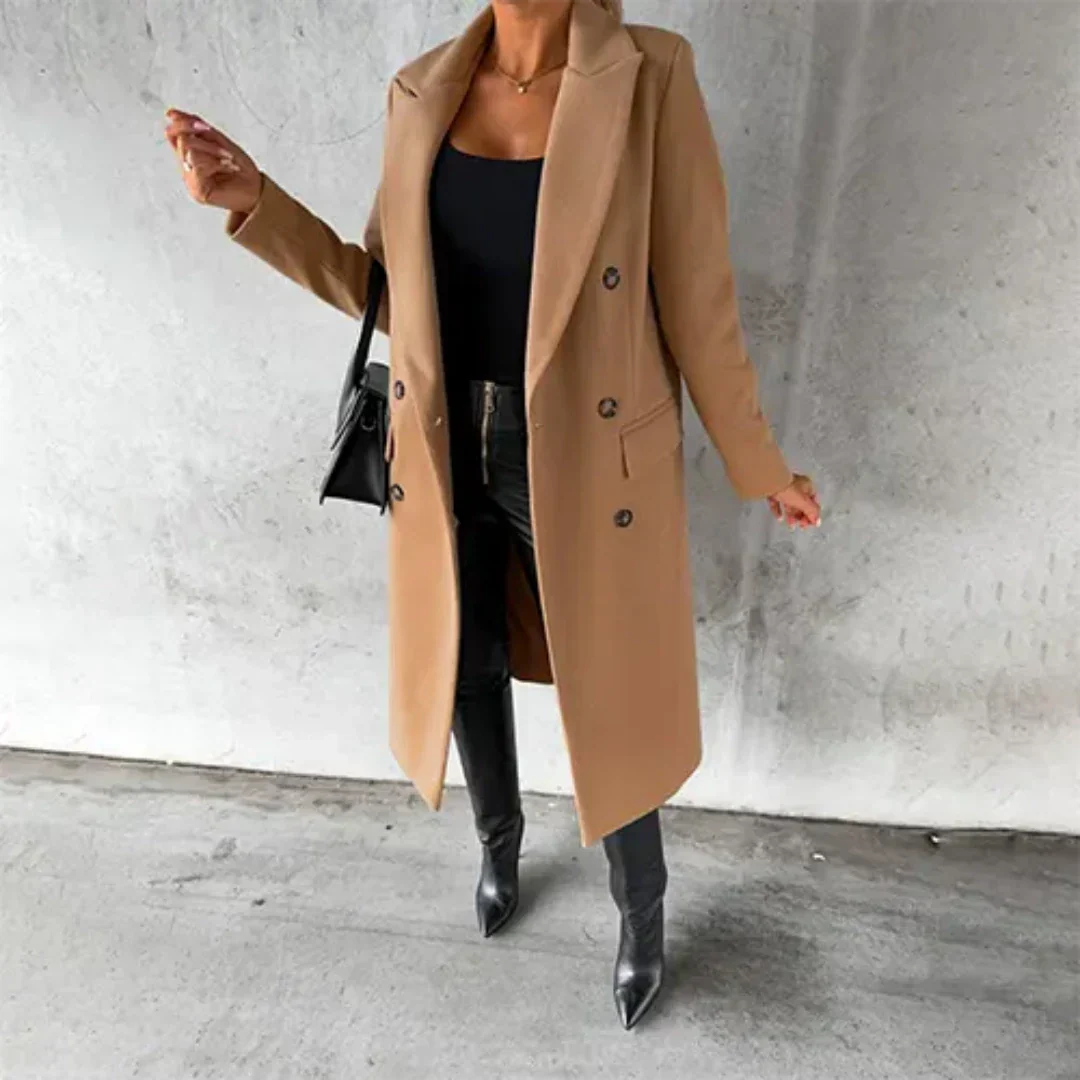 Warmer Damen Trenchcoat für den Winter mit Gürtel