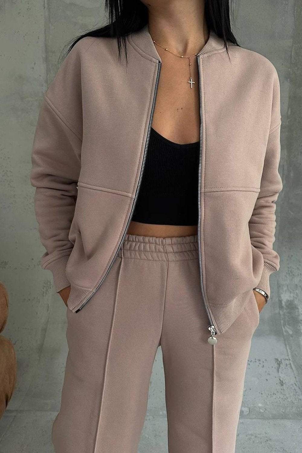 Damen Reißverschluss Zweiteiler - Jacke & Hose - Sportlich Elegant