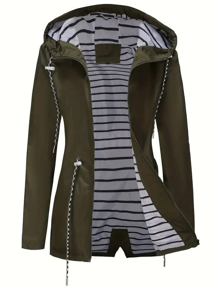 Wasserdichte Damen Regenjacke mit Kapuze - Winddicht & Atmungsaktiv für Herbst/Winter