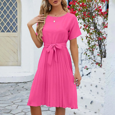 Lena - elegantes fuchsia rüschenkleid