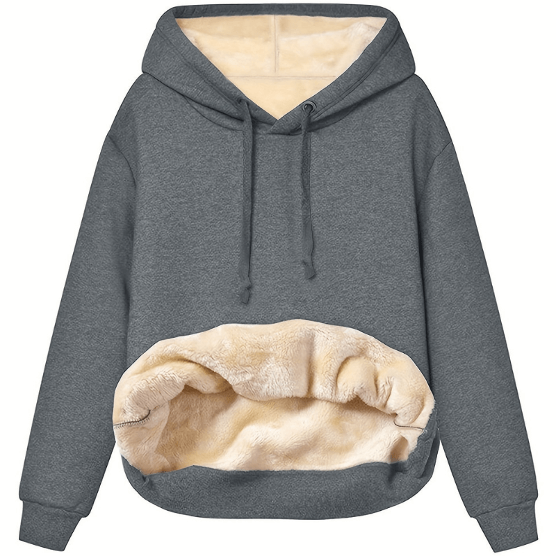 Plüschgefütterter Hoodie mit kuscheliger Innenseite für Frauen