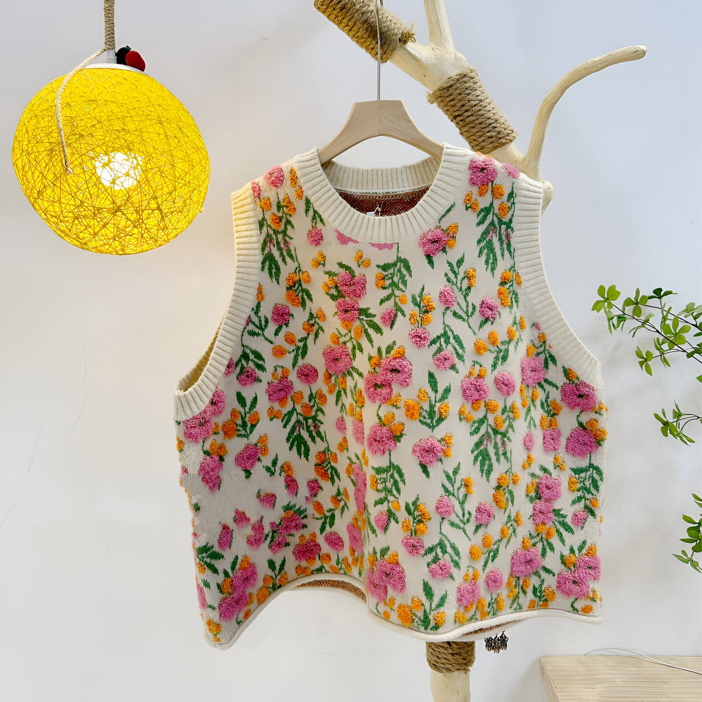 Aiden | Koreanischer Stil Pink Peach Blossom Strickweste