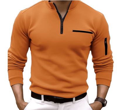 Sportlicher Herren Stehkragen-Pullover mit Reißverschluss