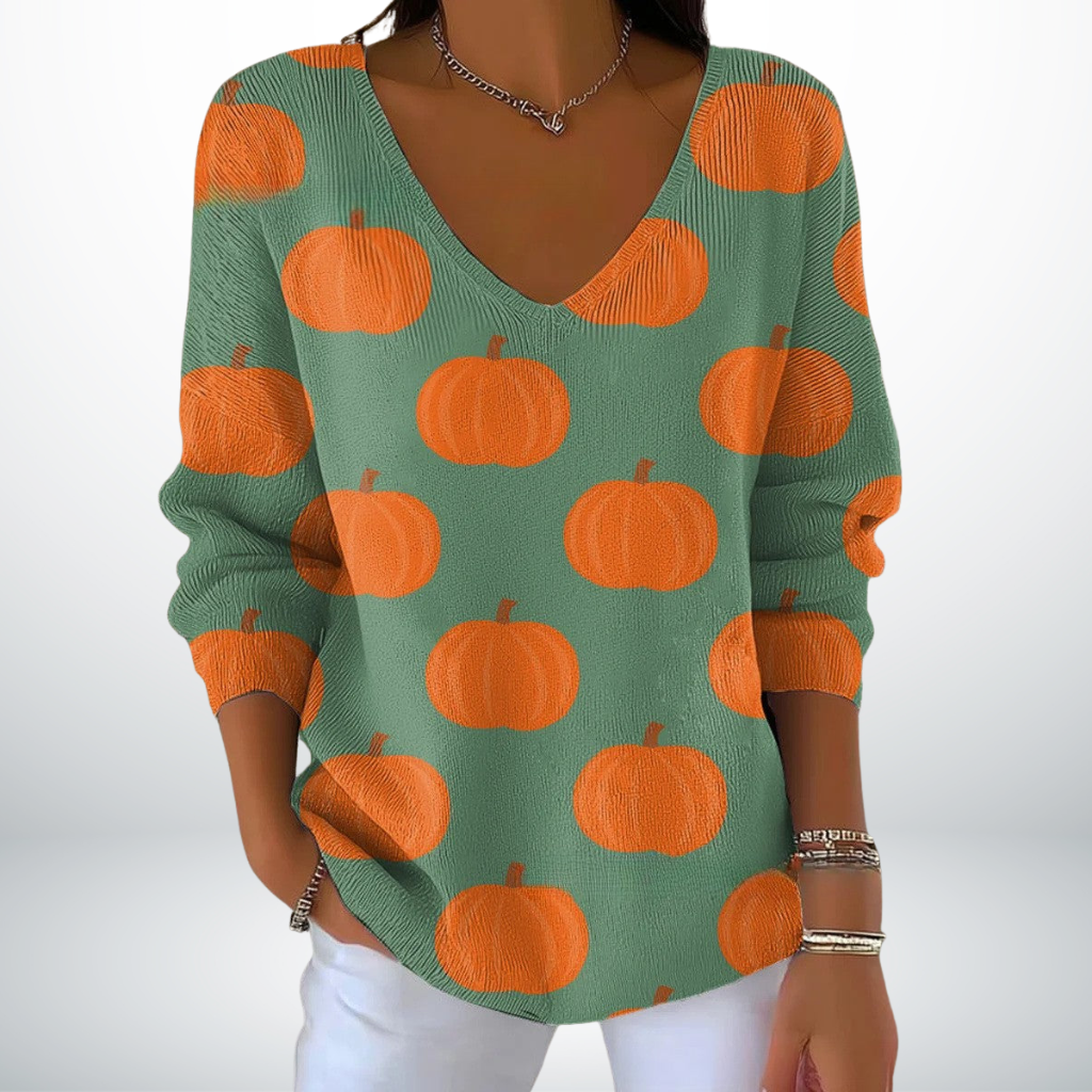 Leni™ – Bequemer gestrickter Pullover mit V-Ausschnitt