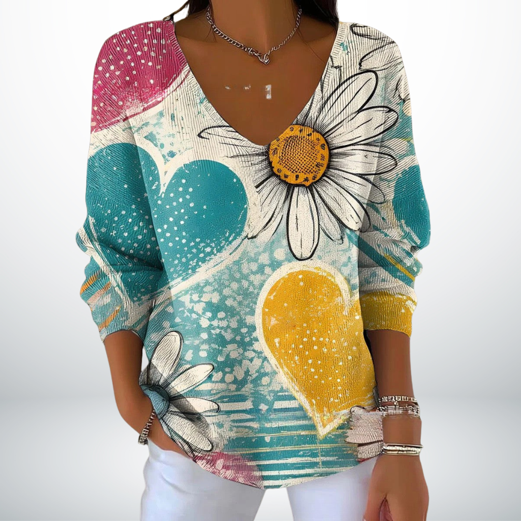 Leni™ – Feine Gestrickte V-Ausschnitt Pullover