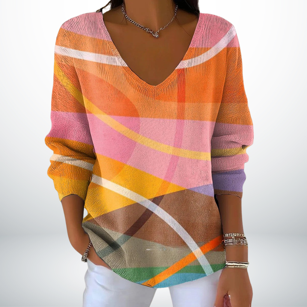 Leni™ – Fein gestrickter V-Ausschnitt Pullover