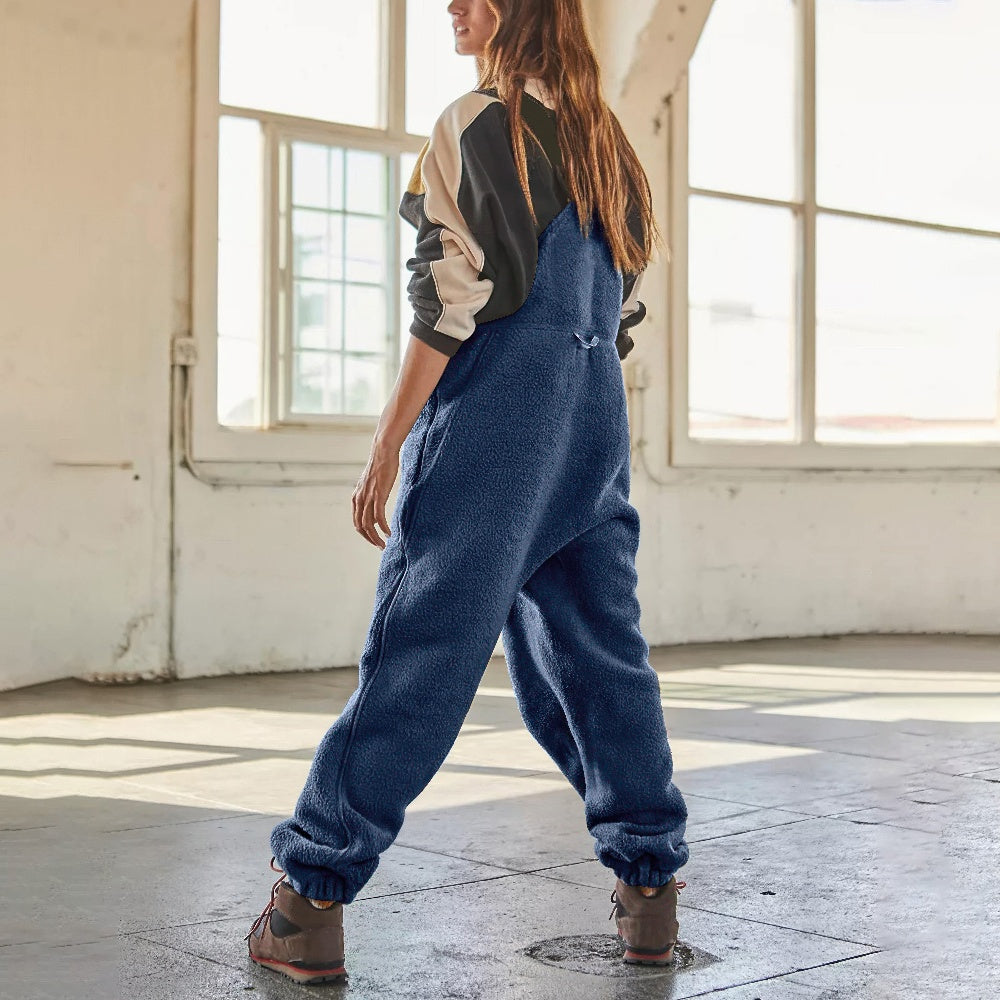 Damen Cord-Overall mit Fleece-Futter und verstellbaren Trägern