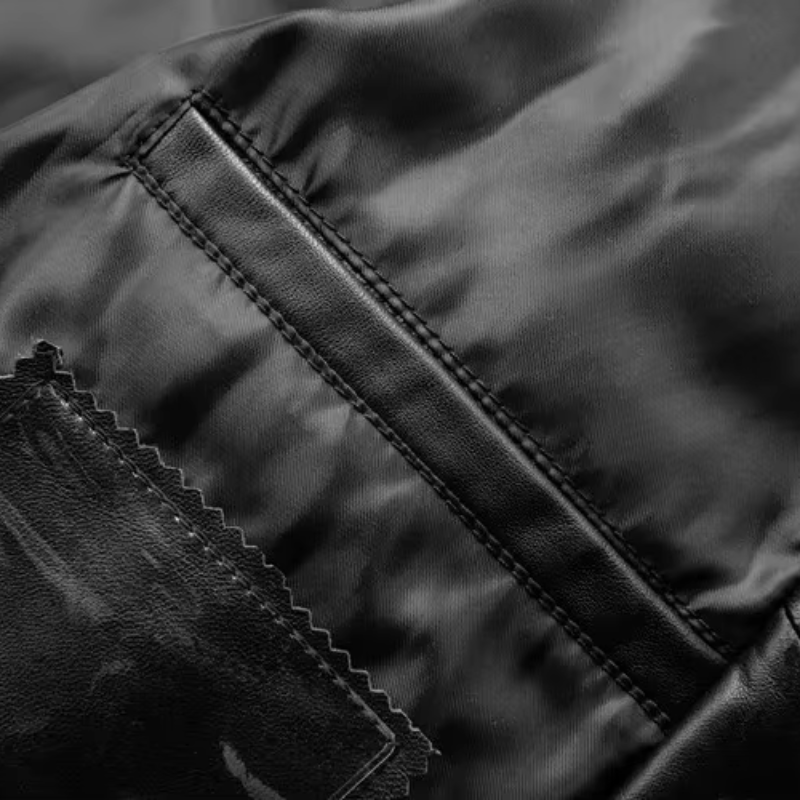 Warme Herren-Lederjacke mit Stehkragen - Gefüttert und Modern