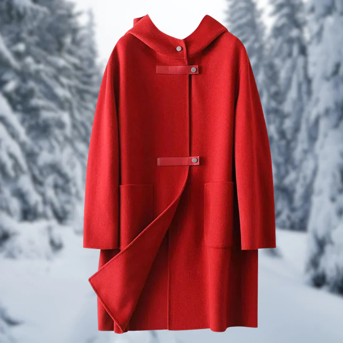 Luxuriöse Damen-Kapuzenjacke aus Kaschmir - Doppelseitig tragbar - Elegant & warm