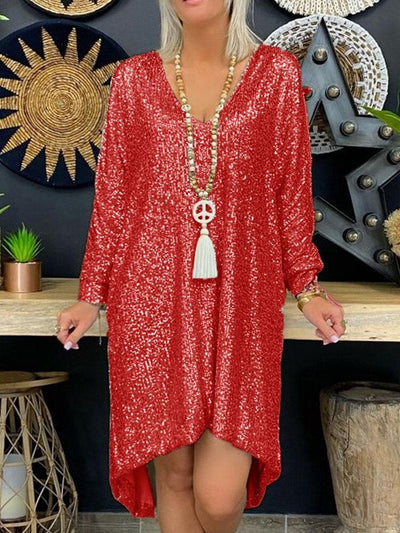 Glitzerndes Partykleid für Damen mit langen Ärmeln - Nalyae