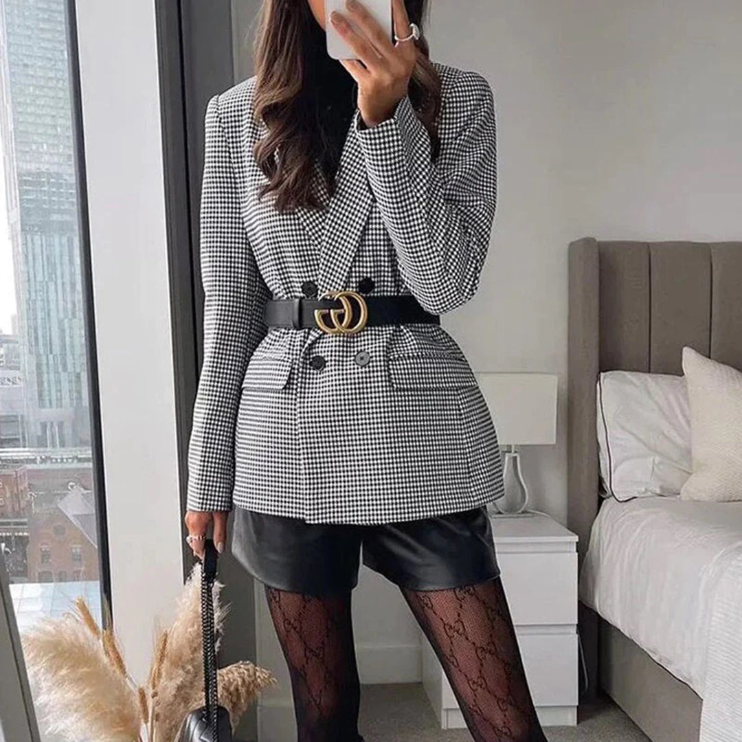Maßgeschneiderter Blazer mit Karomuster für Frauen
