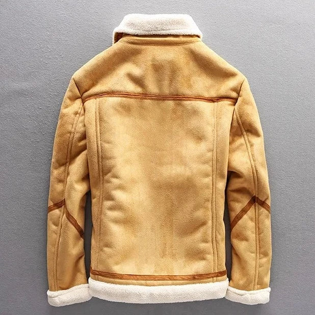 Vintage Wildleder Sherpa Jacke für Männer