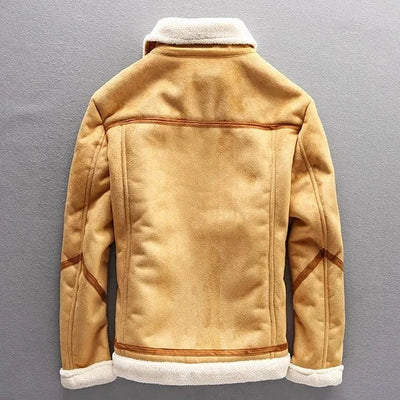 Vintage Wildleder Sherpa Jacke für Männer
