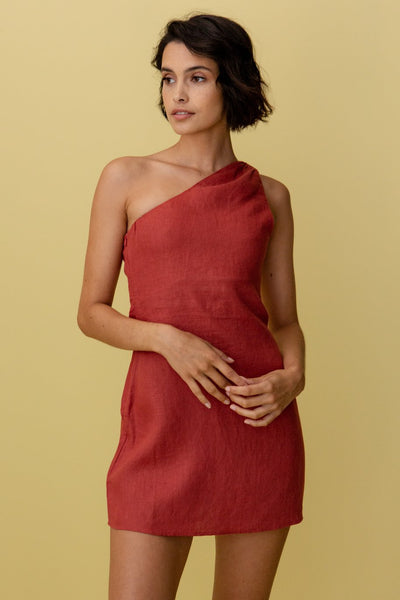 Mia - weißes one-shoulder-kleid