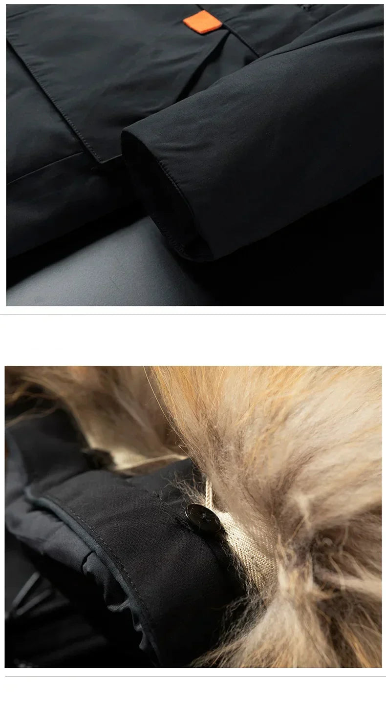 Isolierter Herren-Parka mit Kunstfell-Kapuze