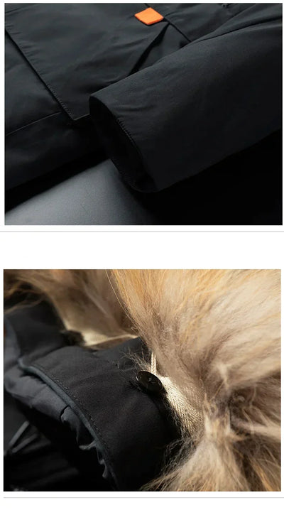 Isolierter Herren-Parka mit Kunstfell-Kapuze