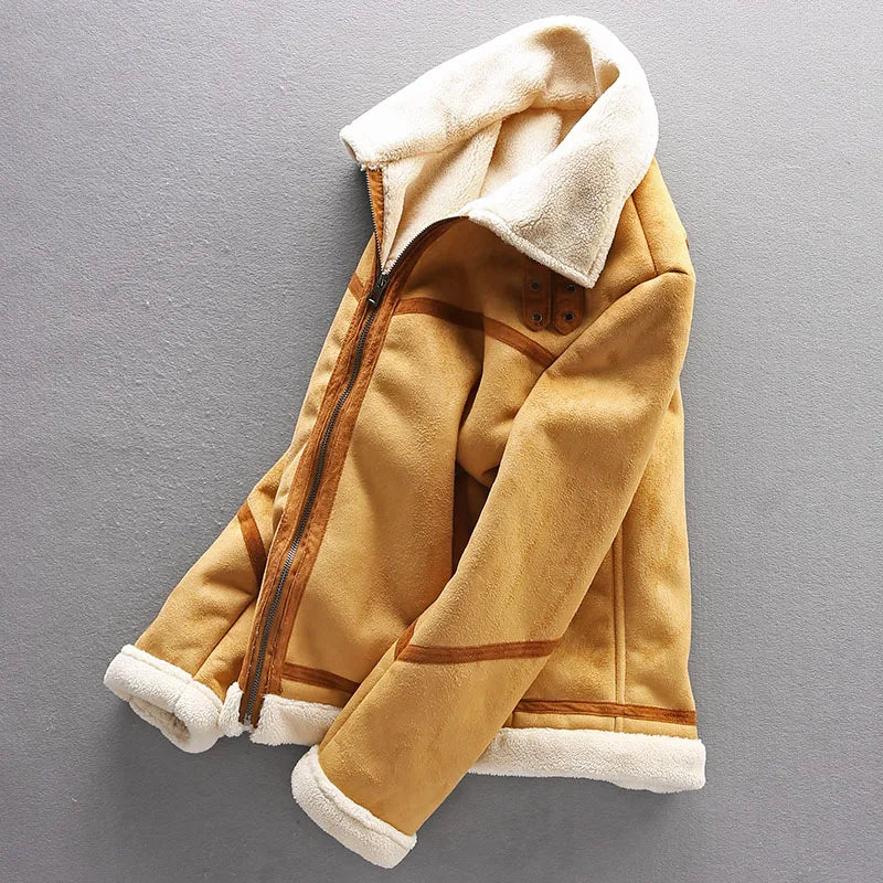 Vintage Wildleder Sherpa Jacke für Männer